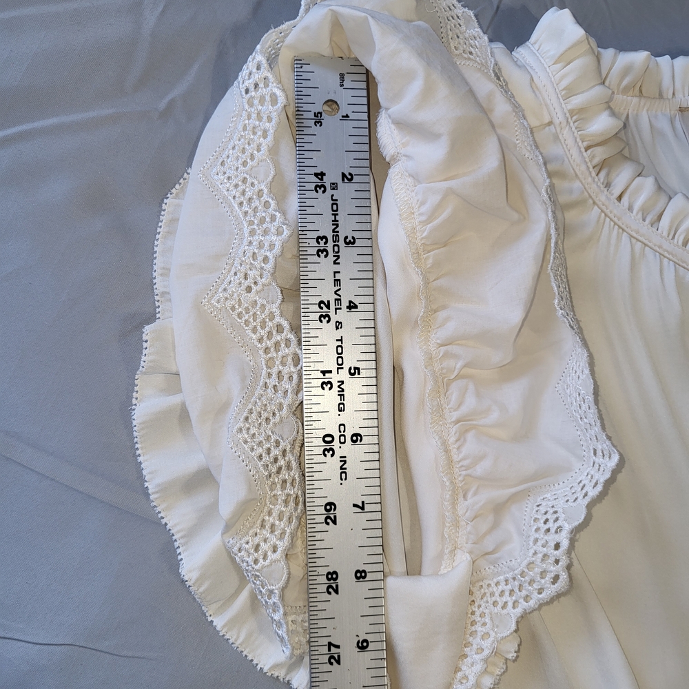Elie Tahari Women's Cream Ruffle Sleeve Tie-Neck Top - Picture 4 of 7